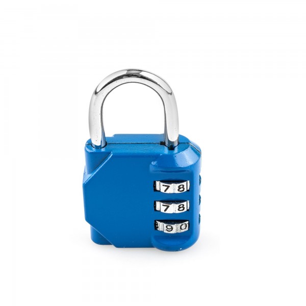Candado combinacion 3 num. azul 30mm.
