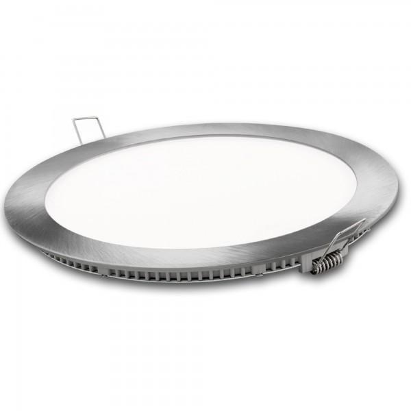 Downlight led redondo plata 18w. fria