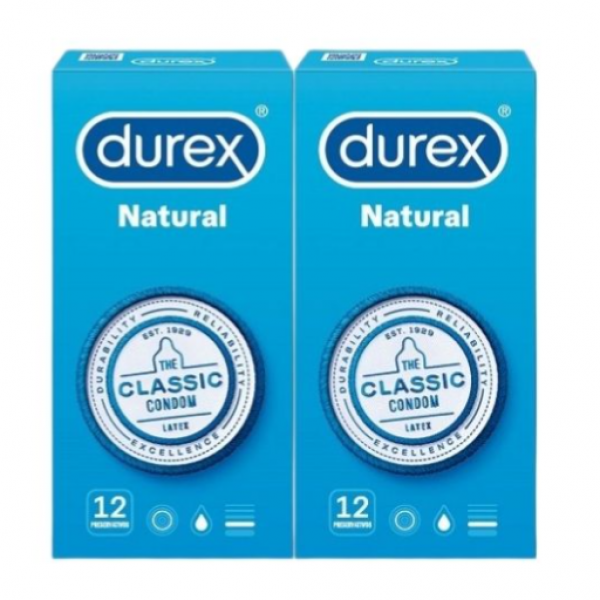 Durex Preservativos Natural Classic 2x12 Uds Pro