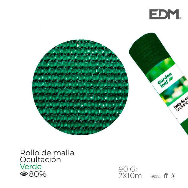 Malla de ocultación verde 90 g/m² 2 x 10 m