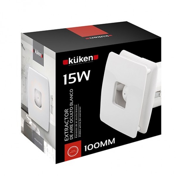 Extractor aire oculto blanco 15w 100mm.