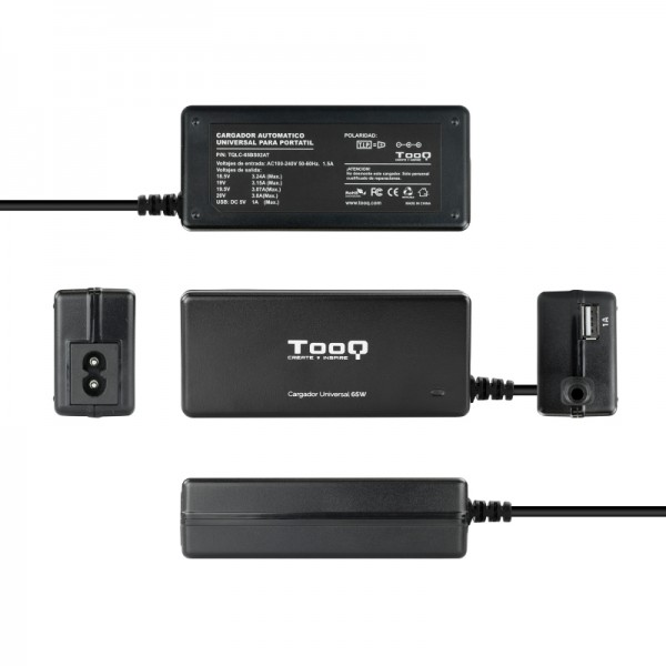 Tooq cargador portátil 65w 8 conectores