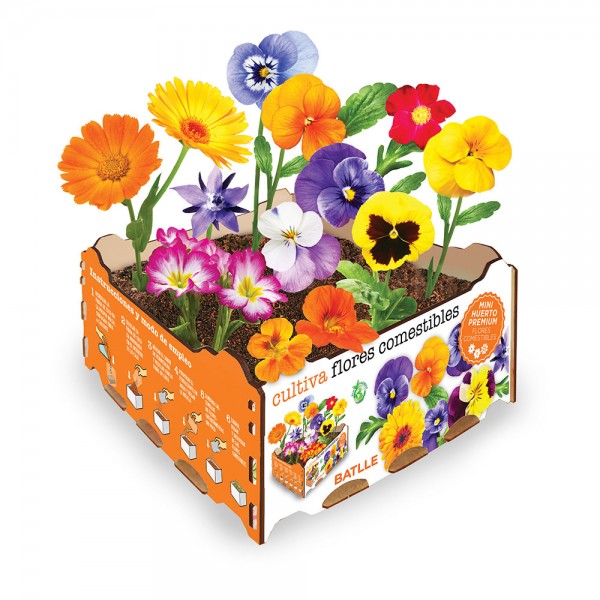 Caja de flores comestibles 19 x 19 x 10 cm