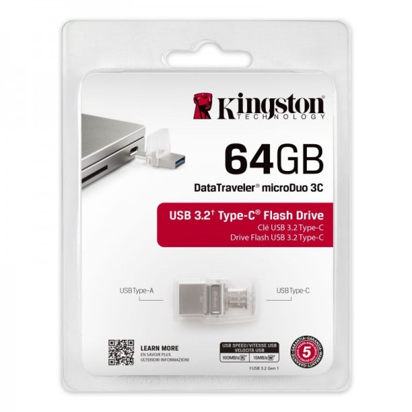 Kingston datatraveler microduo 3c 64gb usb3.2