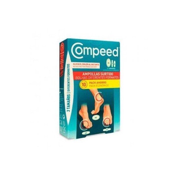 Compeed Apósitos para Ampollas Surtido 3 Tamaños 10 Unidades