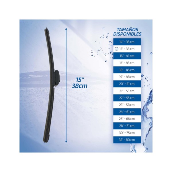 Escobilla Limpiaparabrisas Modelo Ultra Flex Series 24" 61 cm 1 Unidad con 8 Adaptadores