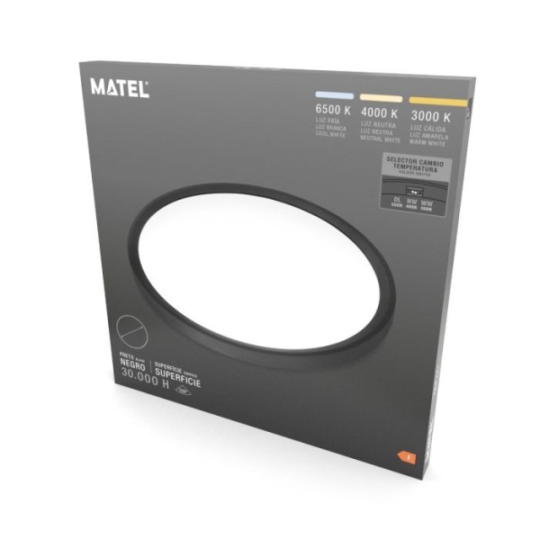 Panel led red.superf.negr.400mm.32w.3cct