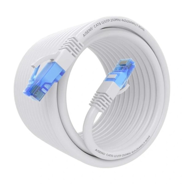 Aisens cable rj45 cat.6 utp awg26 cca blanco 10m