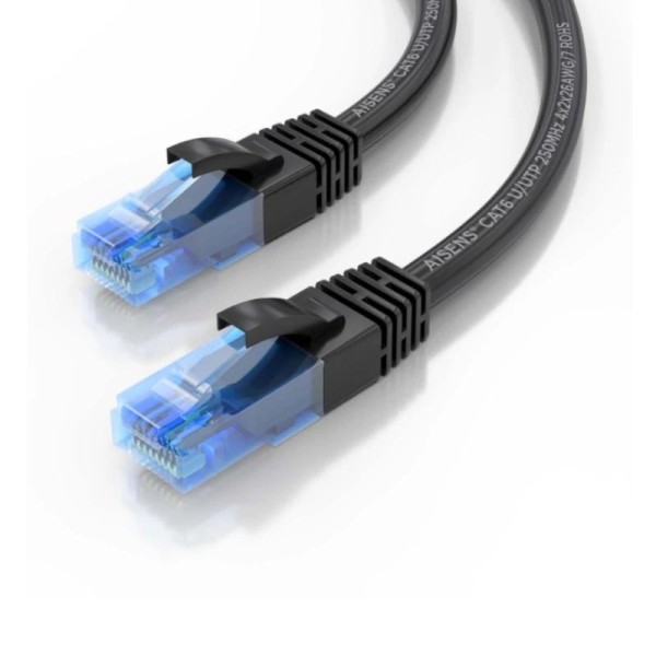 Aisens cable rj45 cat.6 utp awg26 cca negro 0.5m