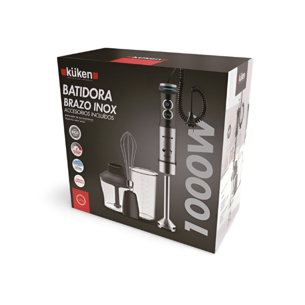 Batidora brazo 1000w. c/accesorios kuken