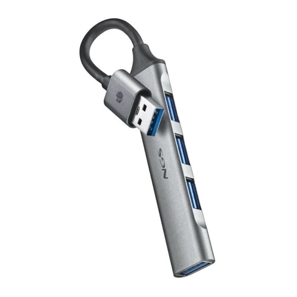 Ngs hub 4 puertos usb: 1 x usb 3.2, 3 x usb 2.0