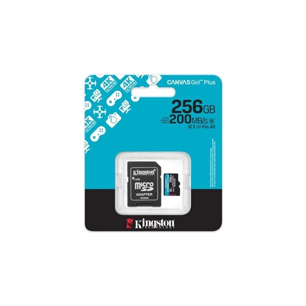 Kingston microsd canvas go! plus 4 256gb 200 mb-s