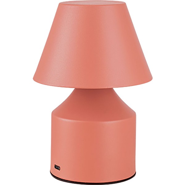 Lámpara metálica led 3cct de mesa recargable 2 w 200 lm, rosa, ø110 x 163 mm