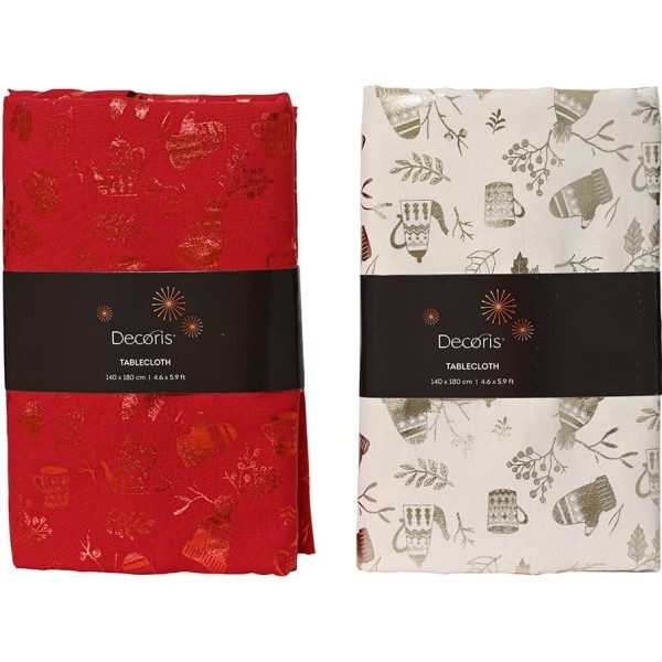 Mantel de poliéster navidad colores surtidos, 140 x 180 cm