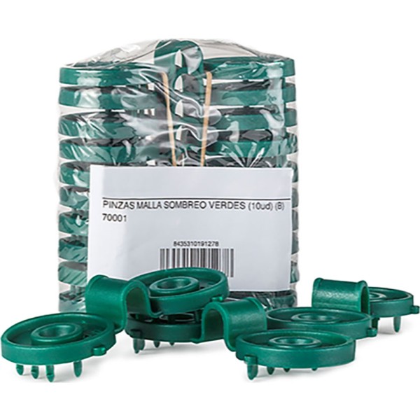 Pinzas para malla sombreo, verdes, 600 uds